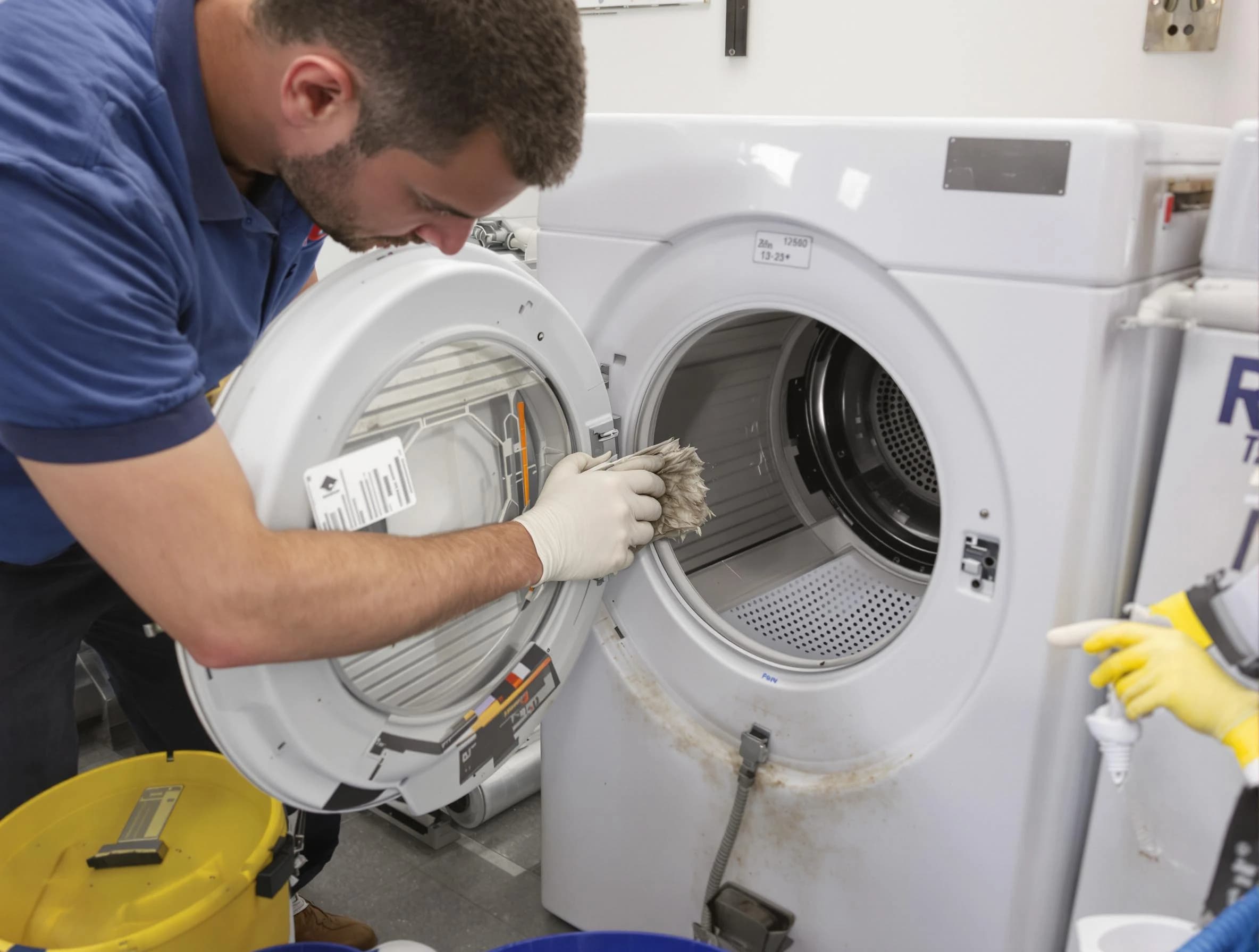 Santa Ana Dryer Vent Cleaning specialist performing detailed lint trap cleaning service in Santa Ana